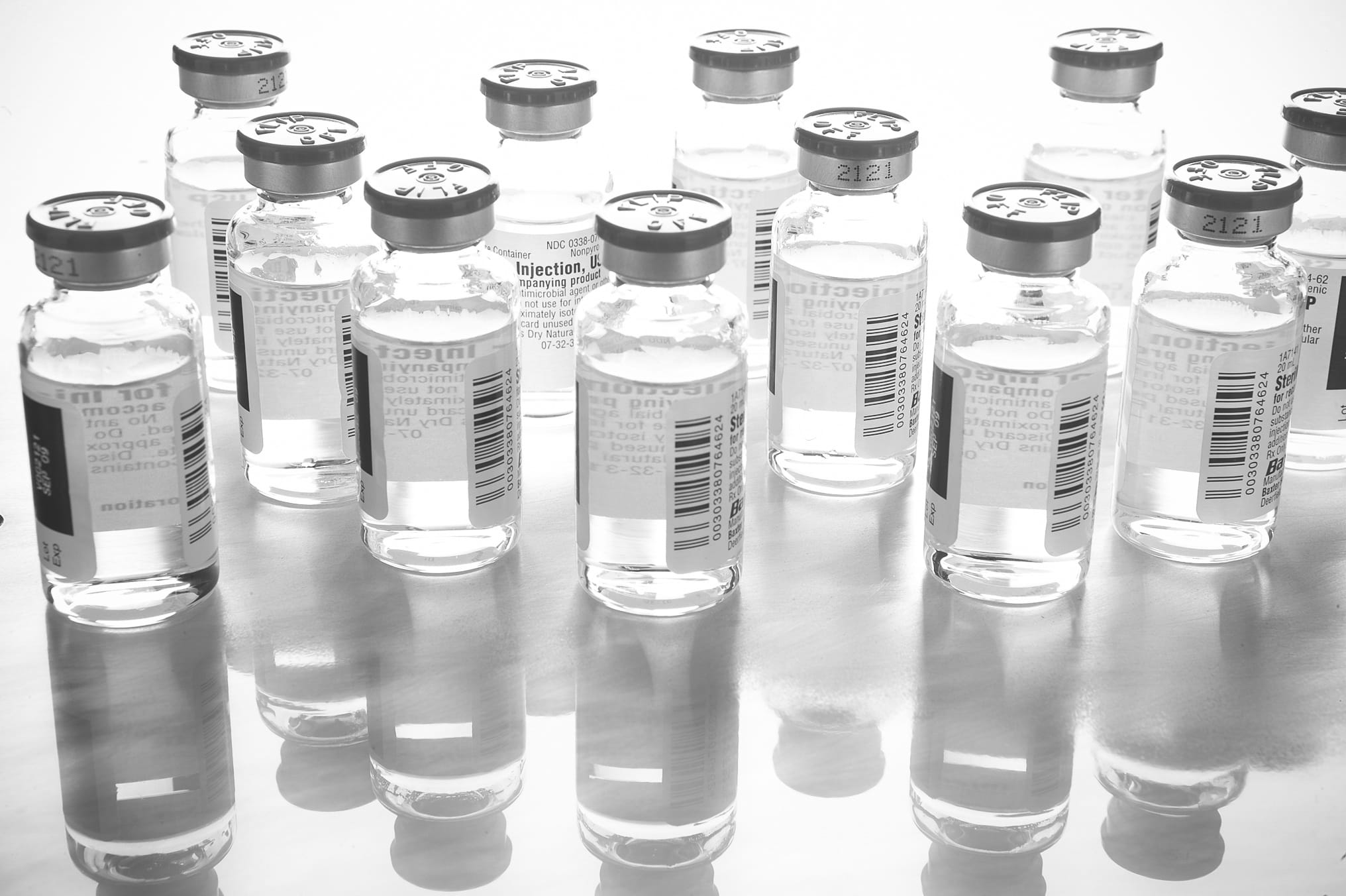 Vials of an injectable medical product