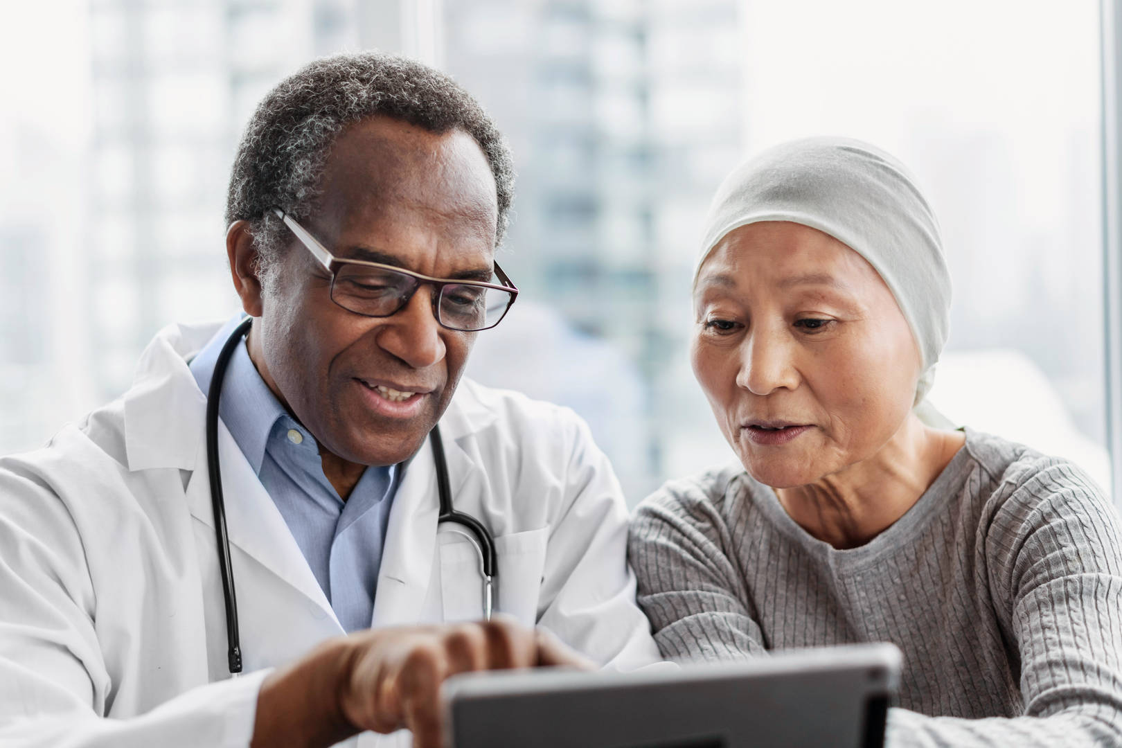 Physician with patient