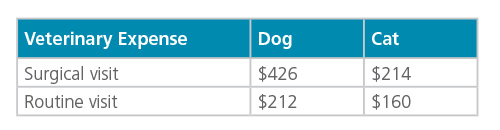 Veterinary Expenses Table