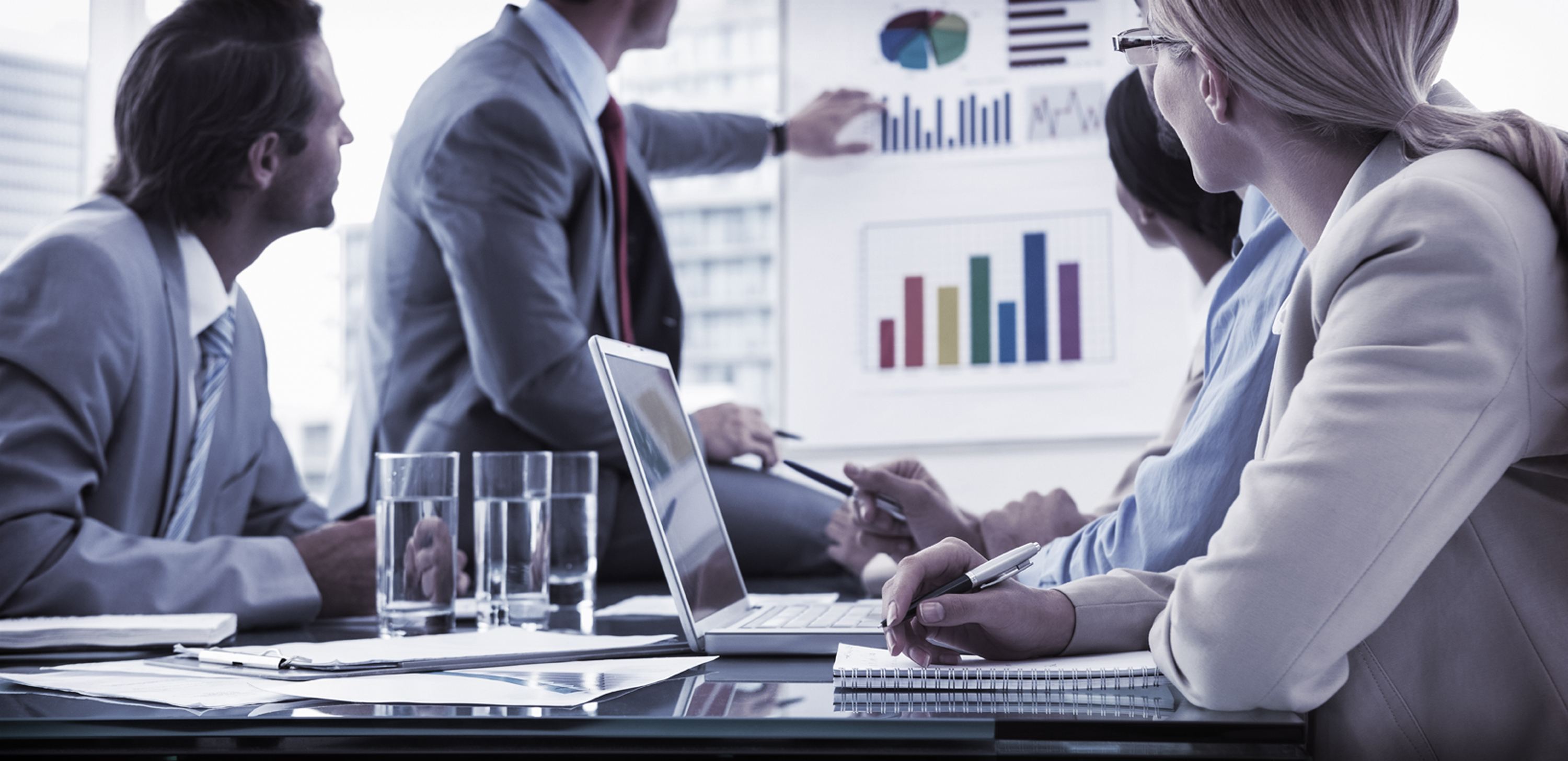 Consultants reviewing data